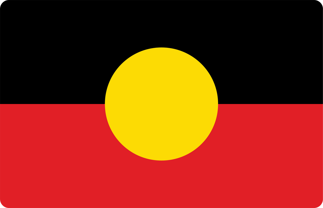Rounded Corners Aboriginal Flag